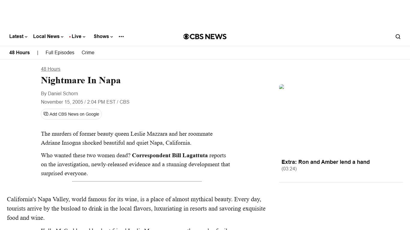 Nightmare In Napa - CBS News
